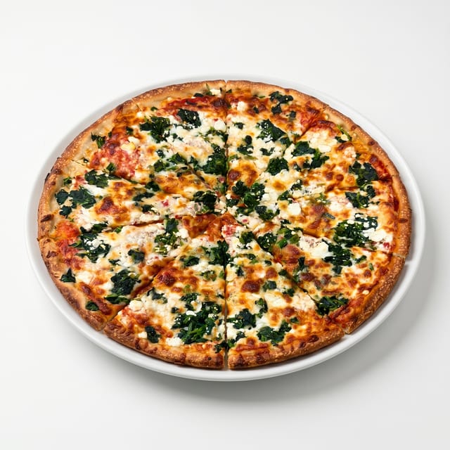 Spinach & Feta Pizza.